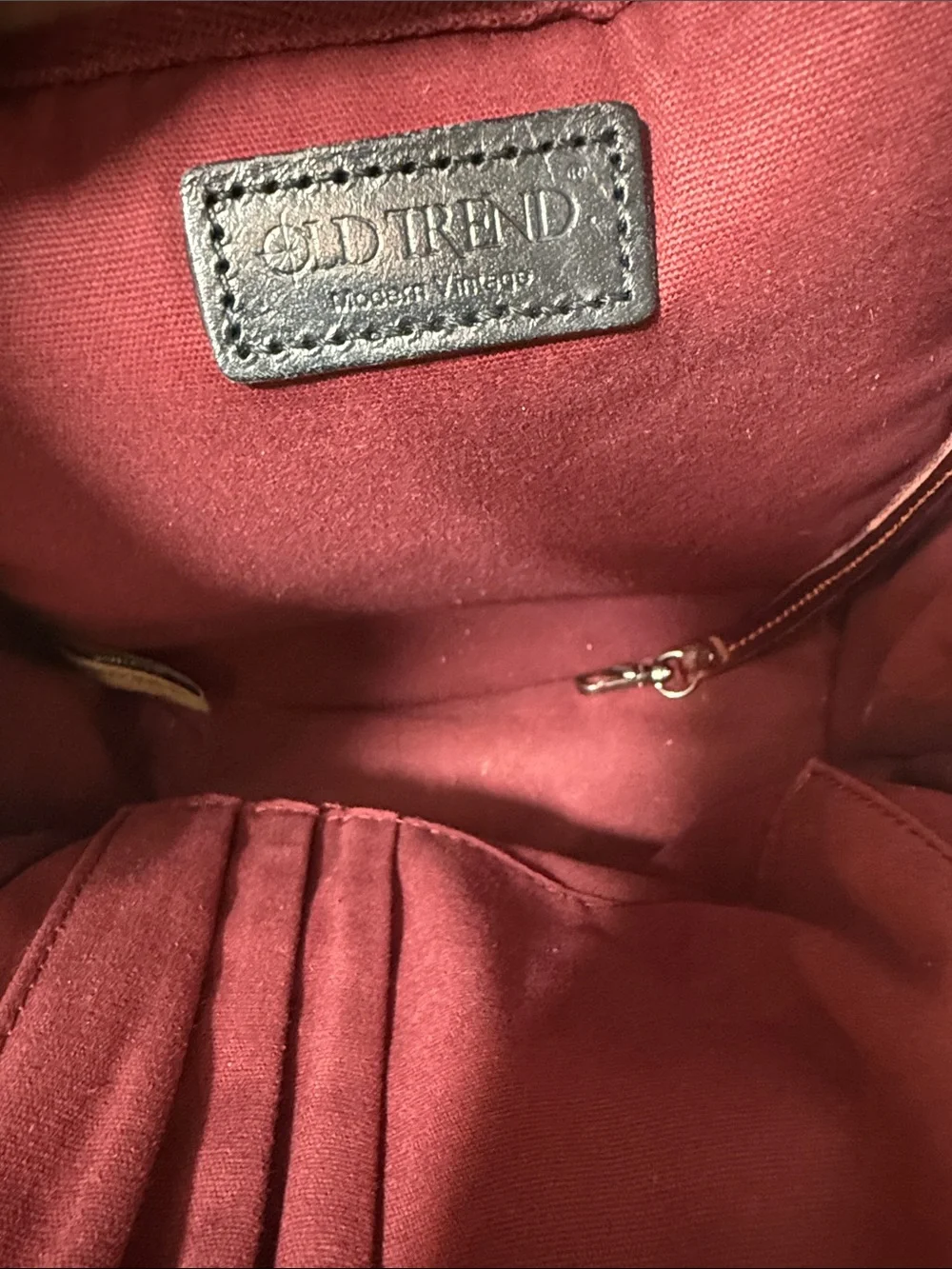 Old Trend Compact Red Leather Backpack medium